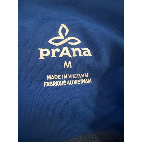 Women M PrAna Blue Leggings Cropped Pants Yoga Capri Textured Stretch Athletic - Picture 5 of 5